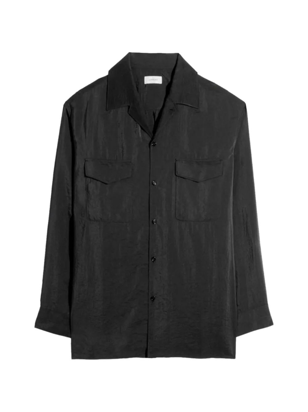 Convertible collar shirt in dry silk