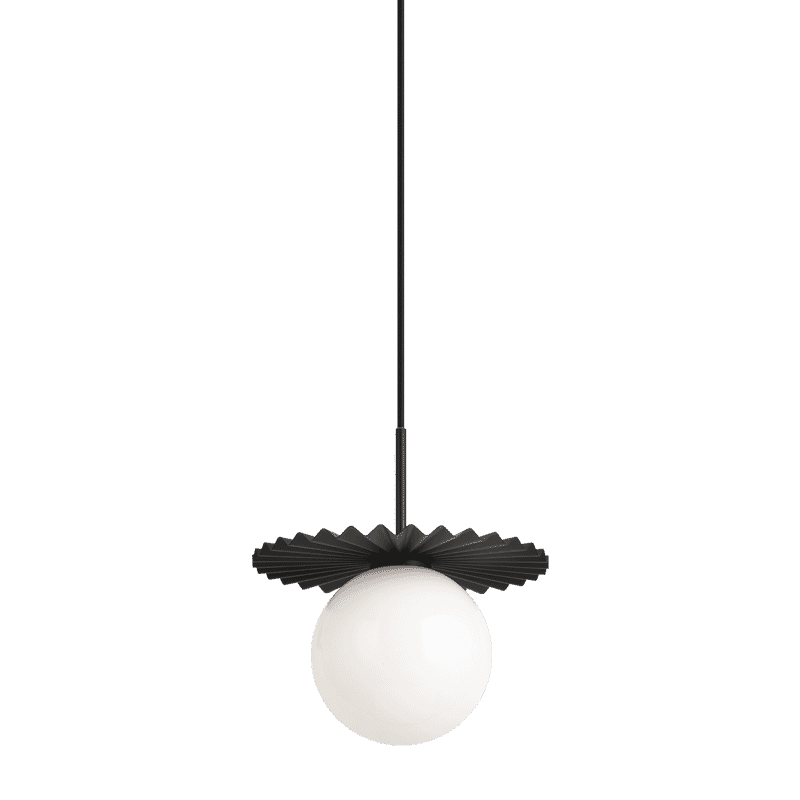 Modern Ruff 1-Light Pendant Light In Black