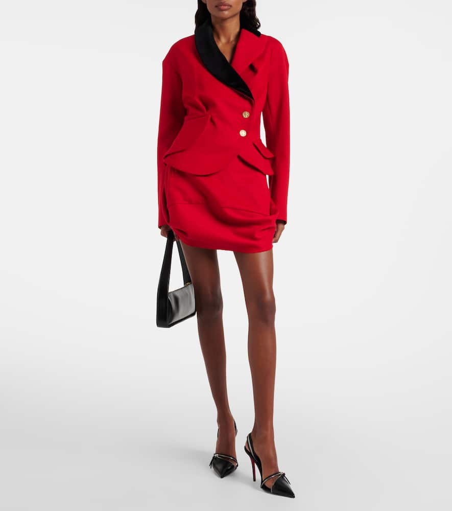 Mini Frame wool miniskirt