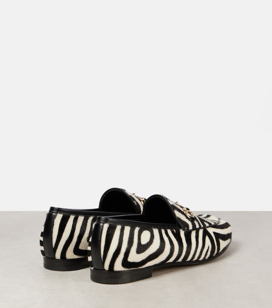 Horsebit zebra-print calf hair loafers