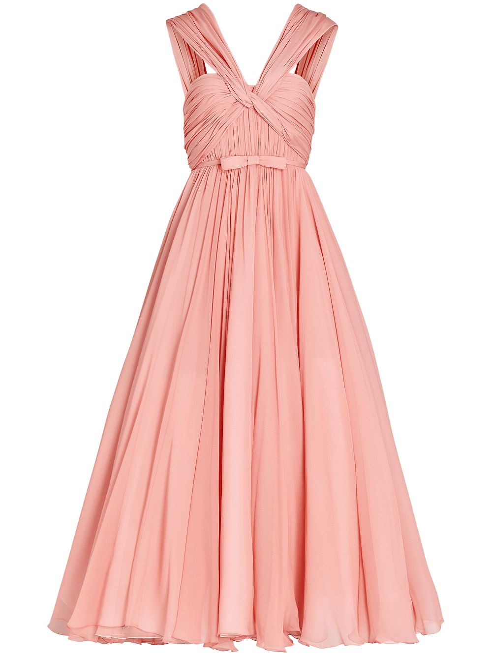 Silk flared midi dress - Pink