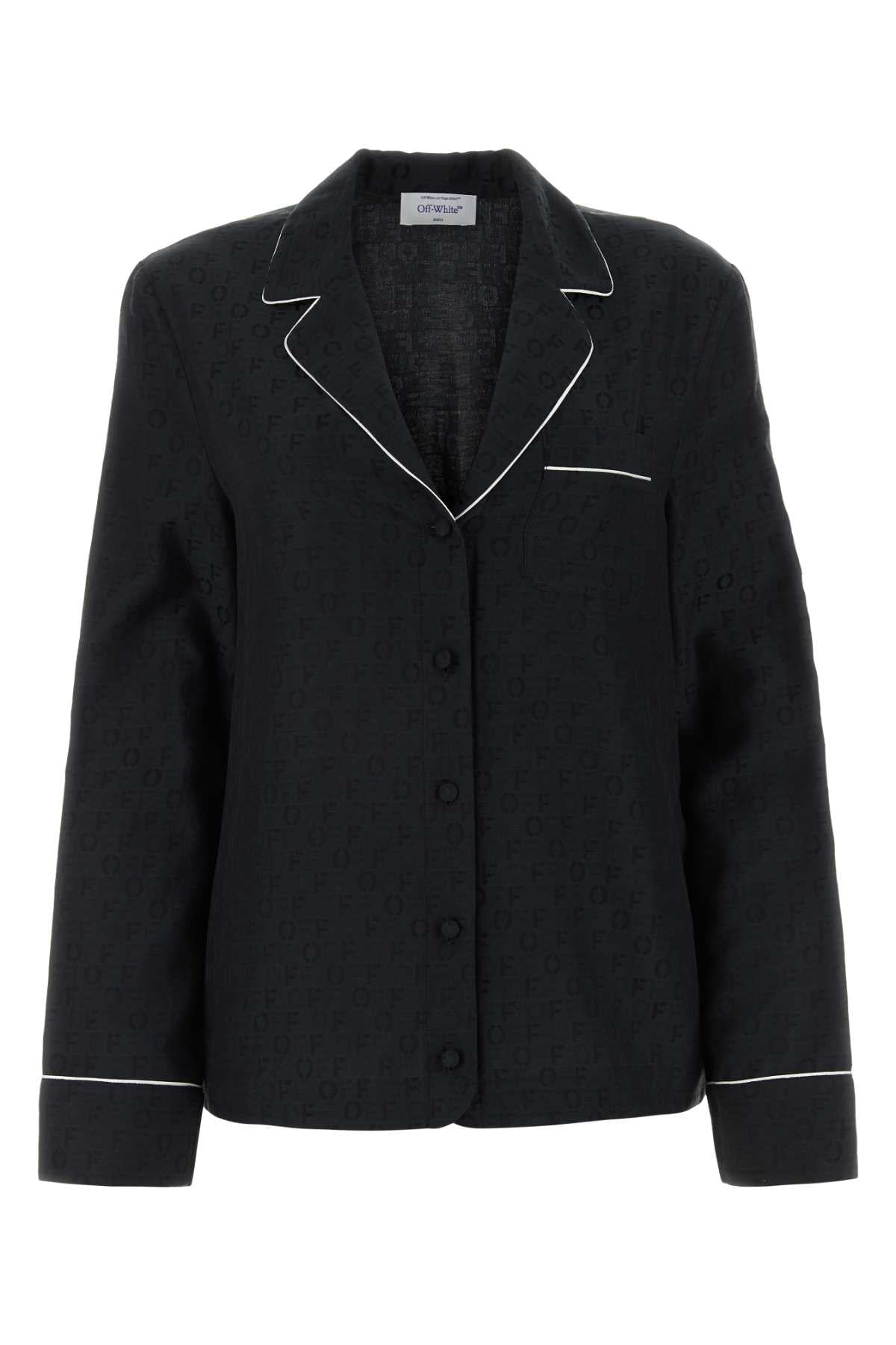 Silk-Cotton Blend Shirt — Black