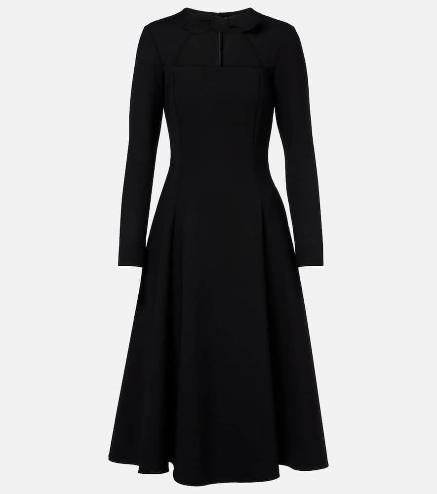 Cutout wool-blend cocktail dress