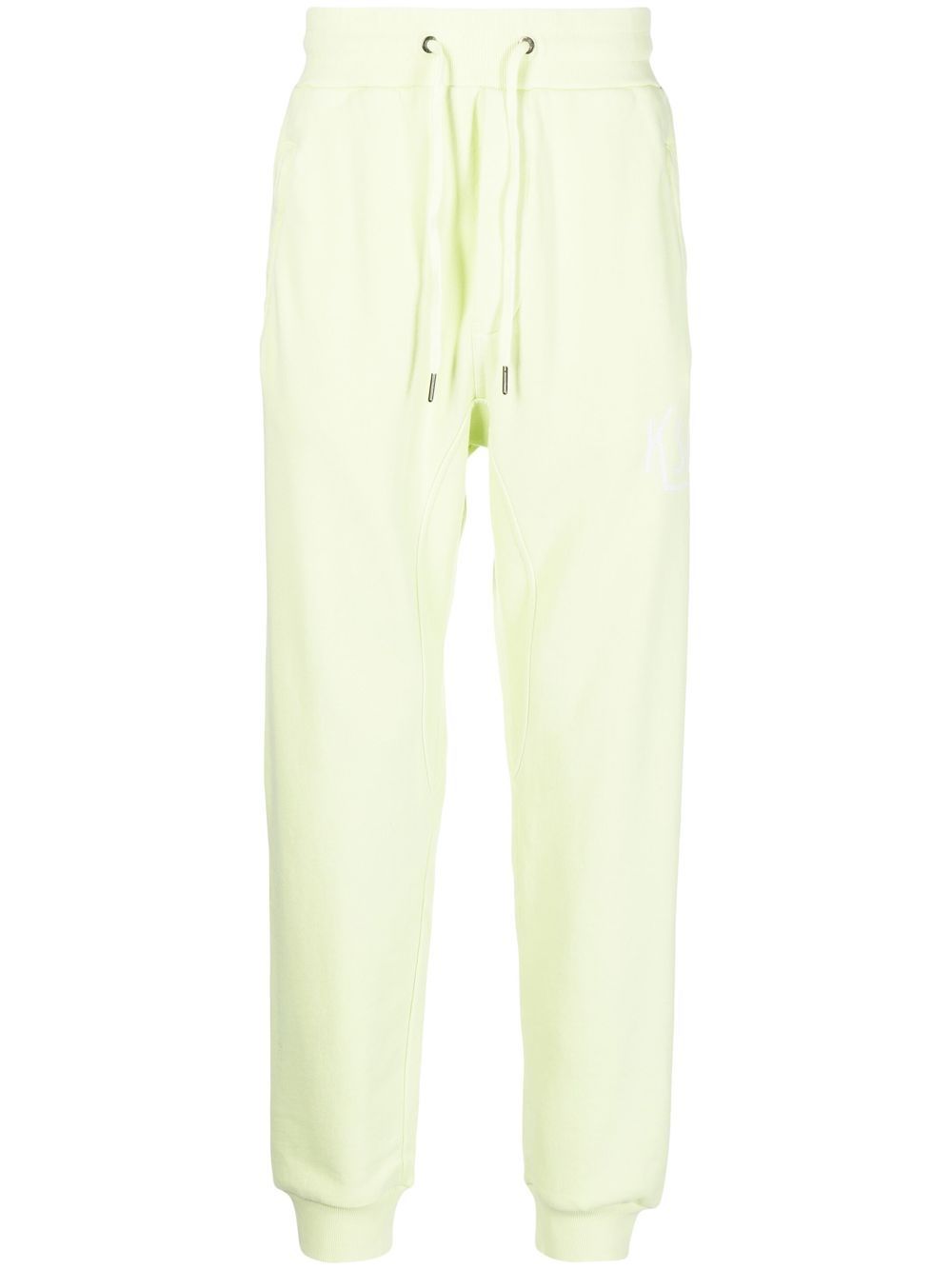 Drawstring-waist cotton track trousers - Green