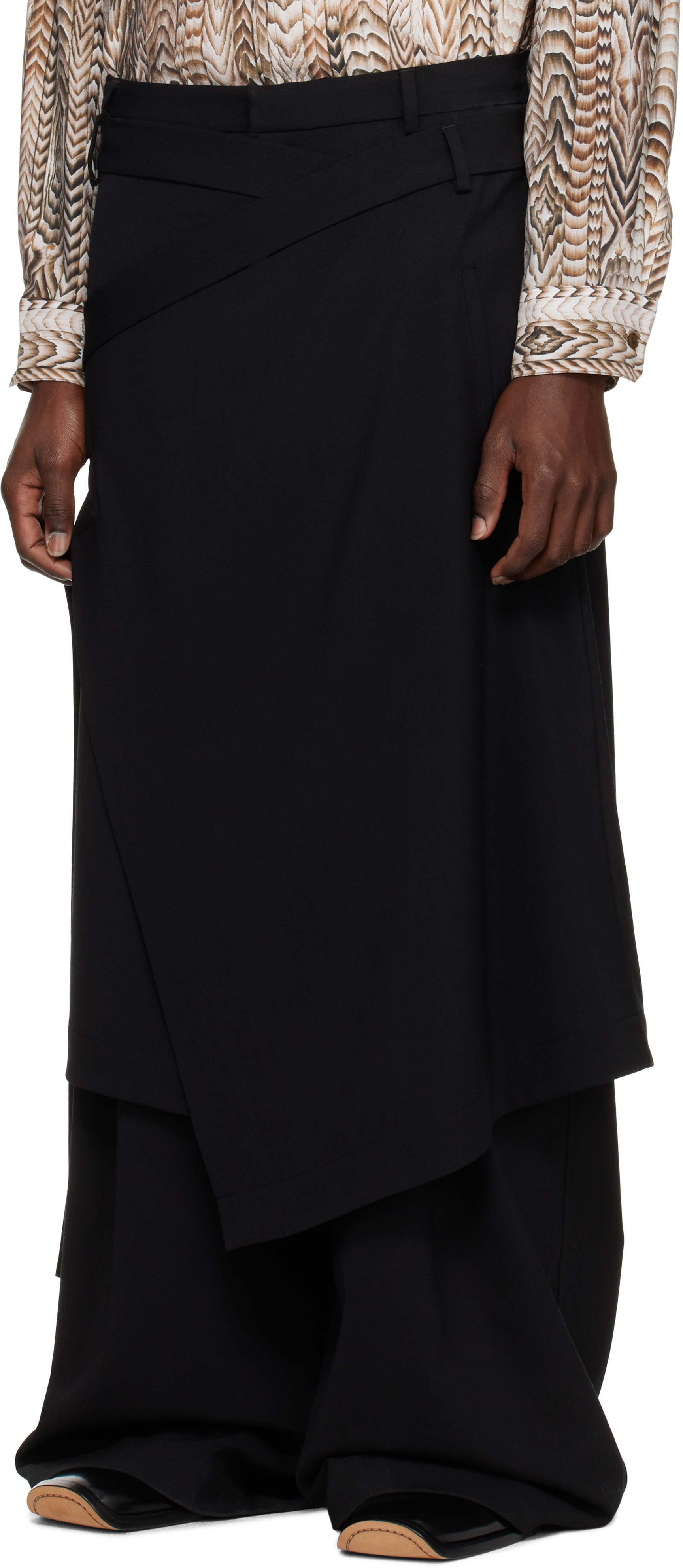 LU'U DAN Black Apron Skirt