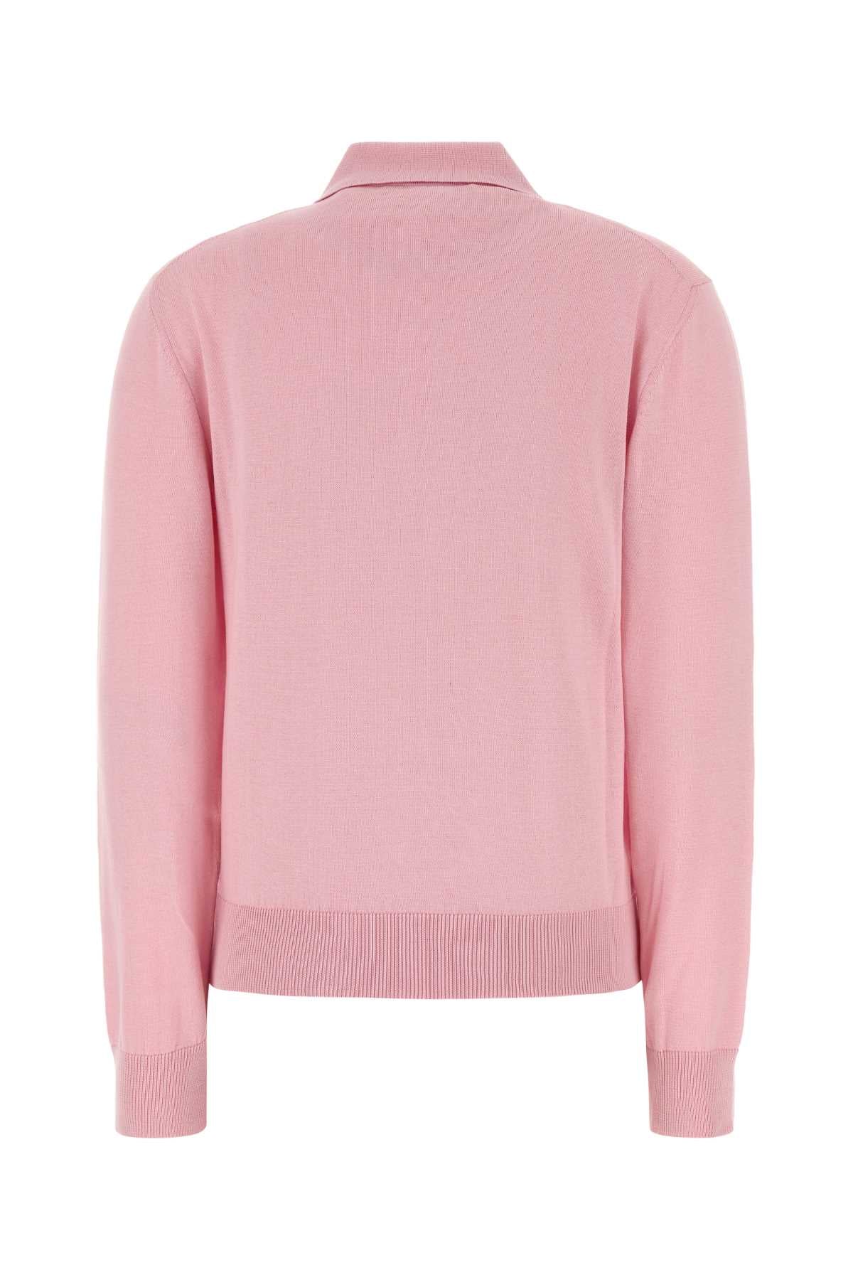 Blaze Pink Silk Blend Polo Shirt