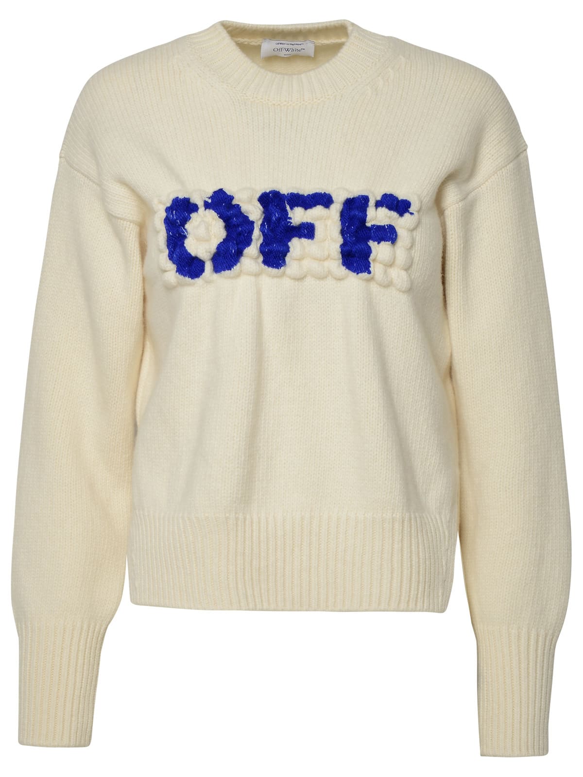 OFF-logo wool jumper - Neutrals