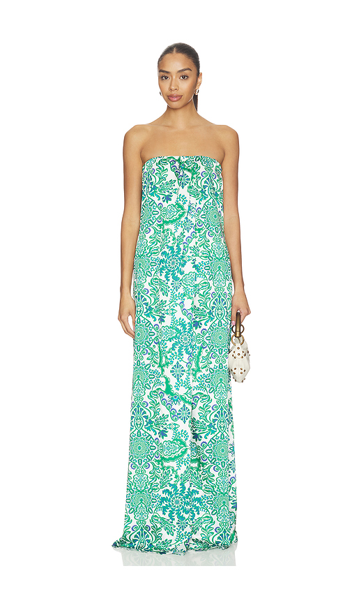 MISA Los Angeles Divina Dress in Reflective Botanical. XXS also in XS, S