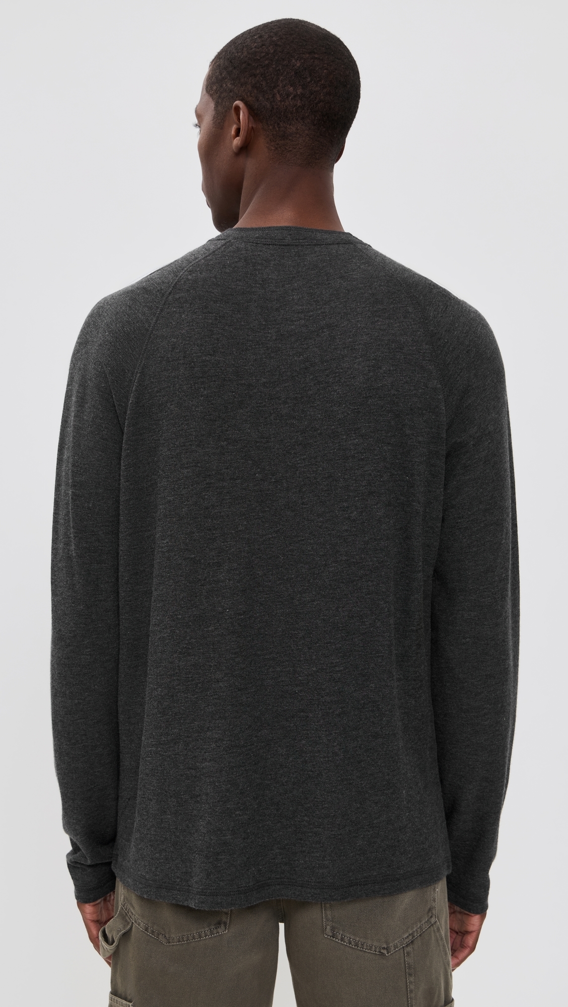 Long Sleeve Cloud Henley Charcoal Heather