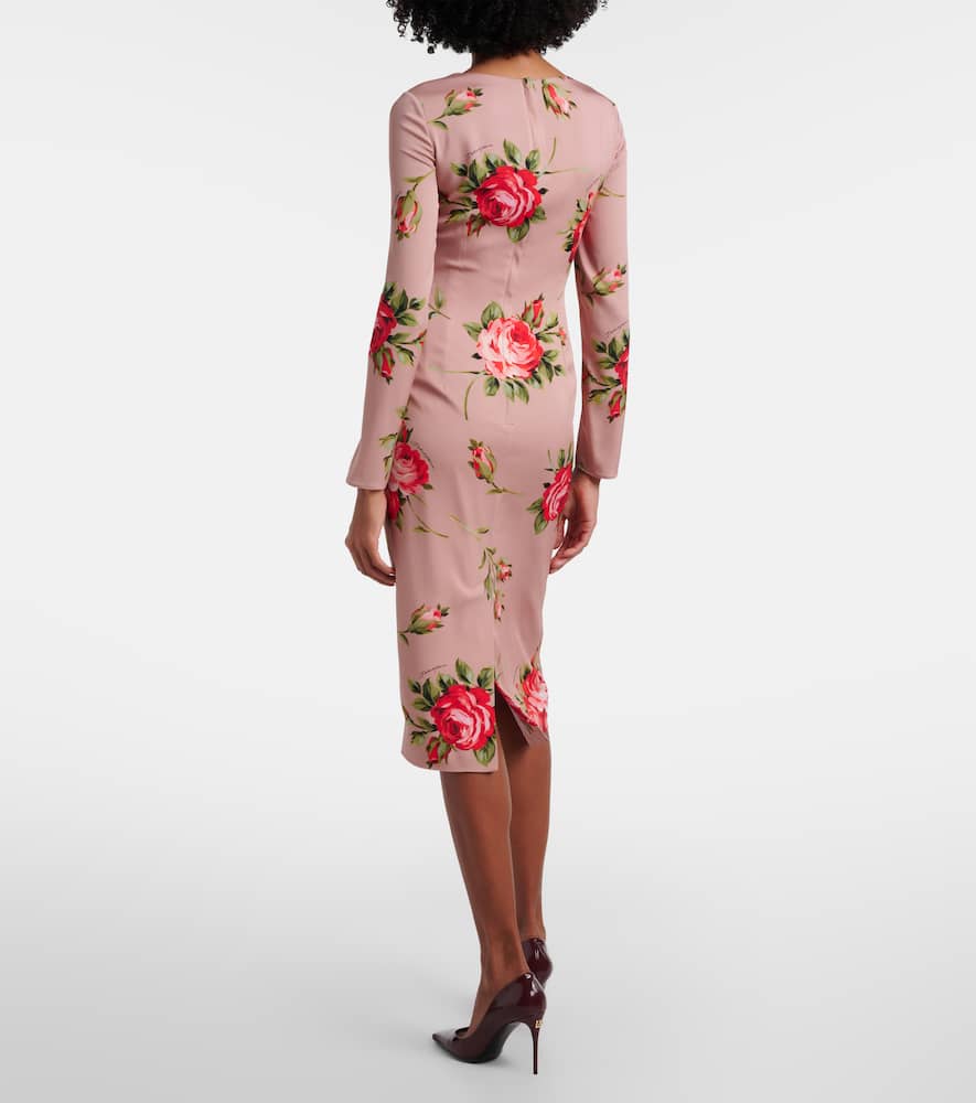 Floral silk-blend midi dress