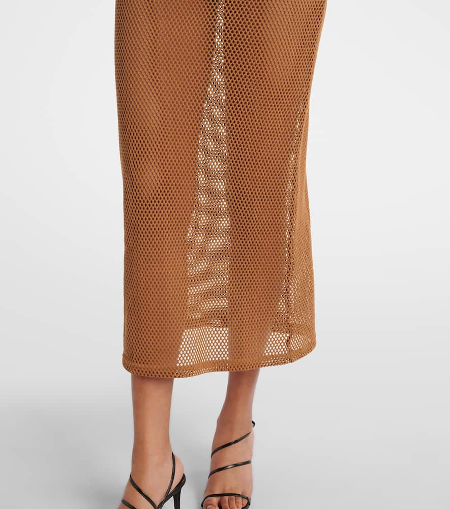 Courrèges Sheer cotton mesh midi dress