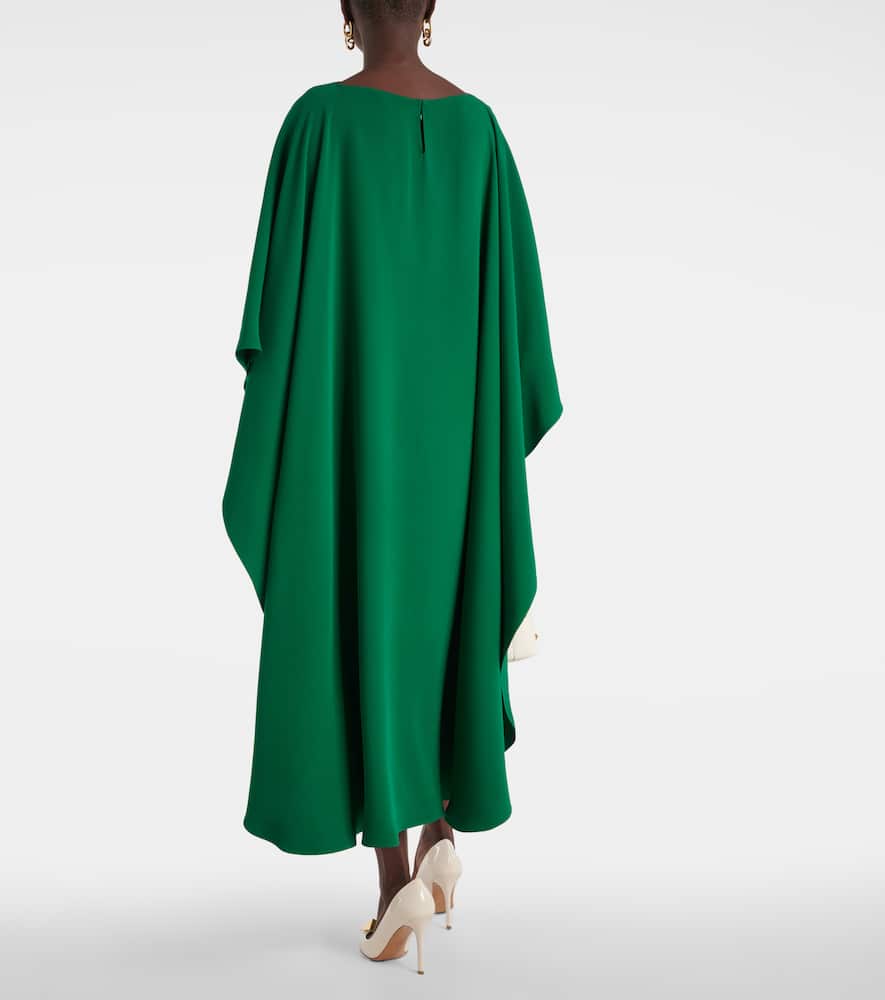 Caped silk midi dress
