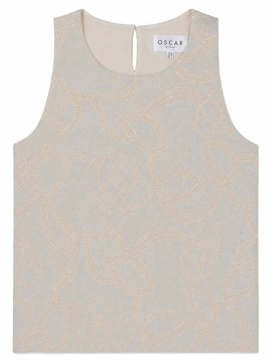 Textured Linen-Blend Top