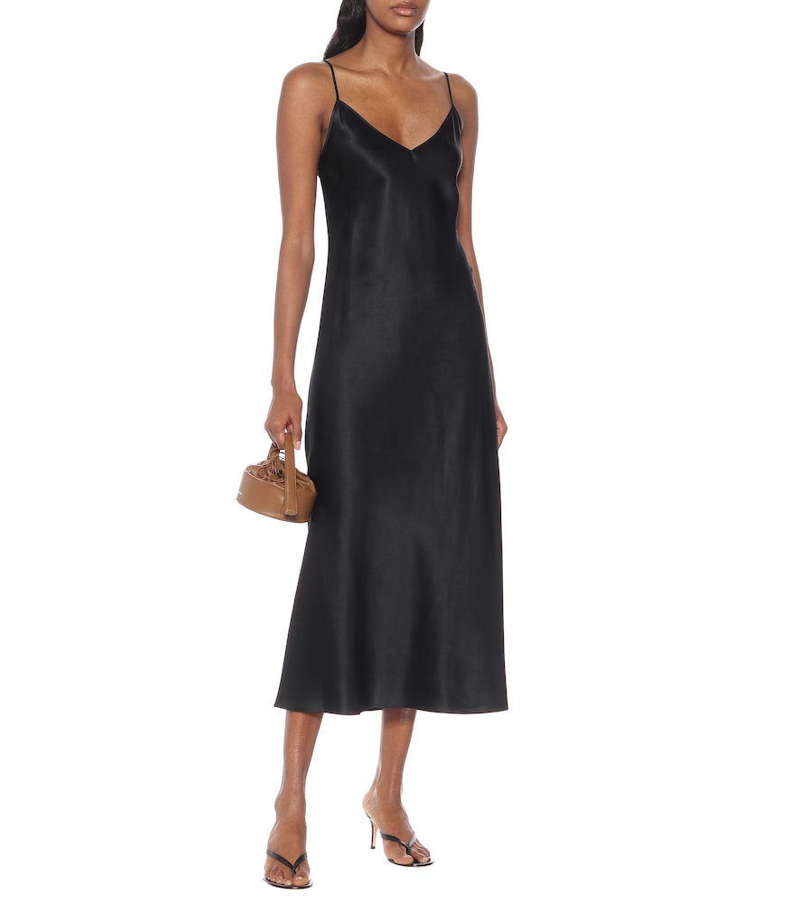 Clea silk satin slip dress