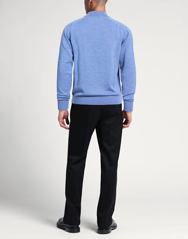 Man Sweater Light blue Size XL Merino Wool