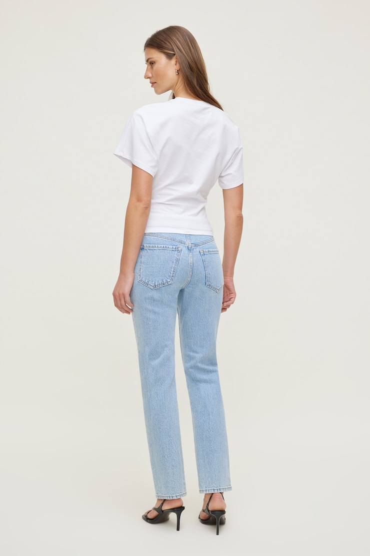 Frenchie High Rise Slim Leg Jeans - Blue - Women Clothing