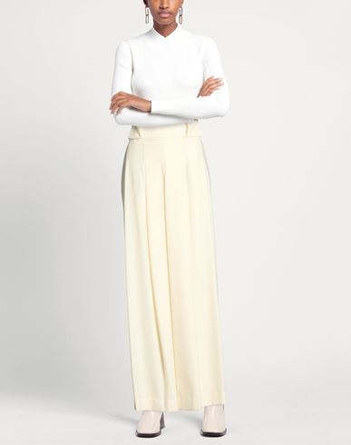 Co. go Woman Pants Ivory Size 8 Virgin Wool, Elastane
