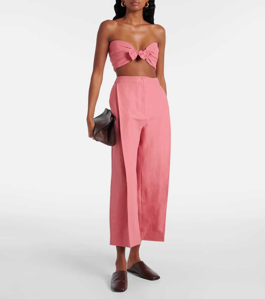 Santu linen and cotton-blend culottes
