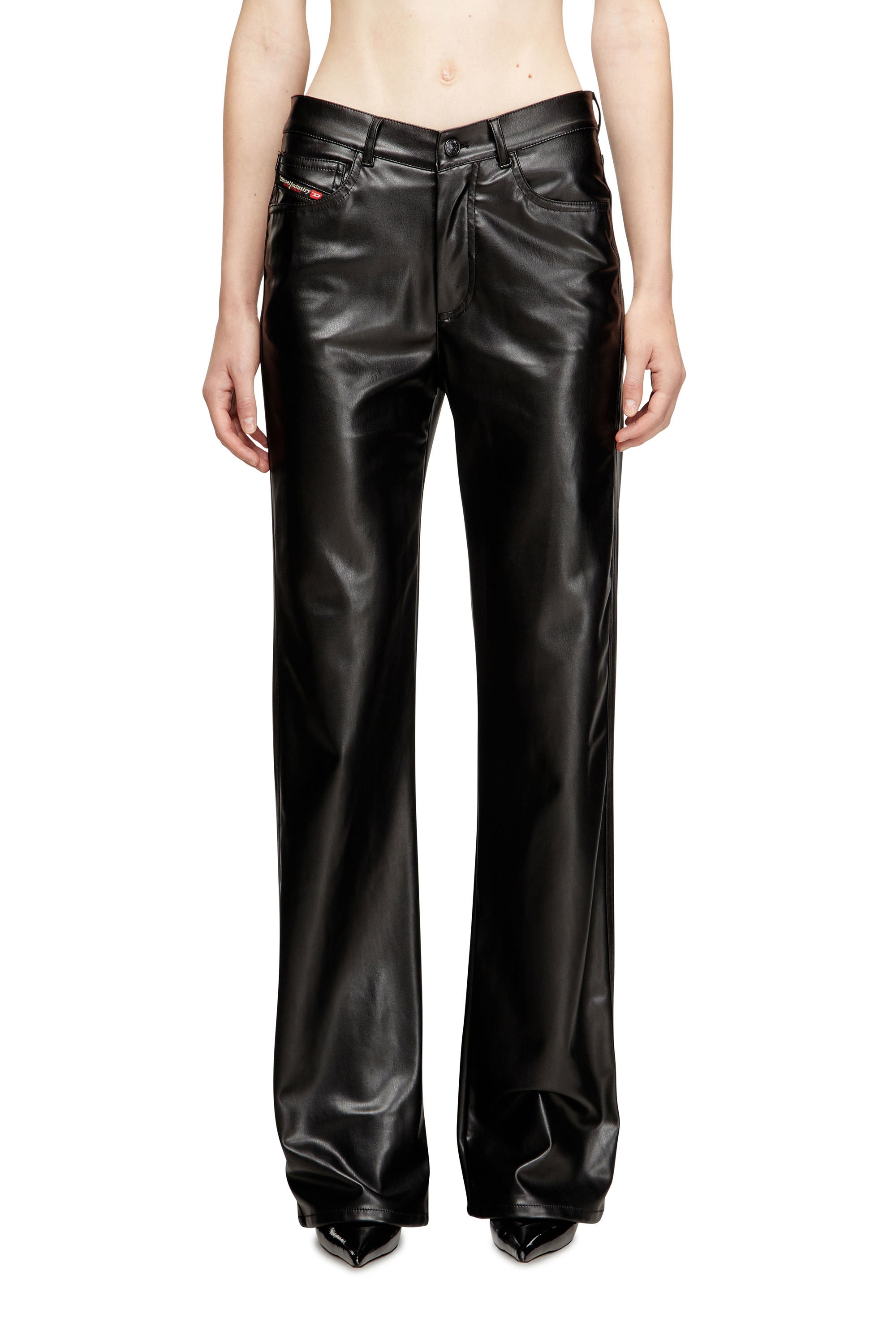 Five pocket pants in coated fabric - Pants - Woman - Black