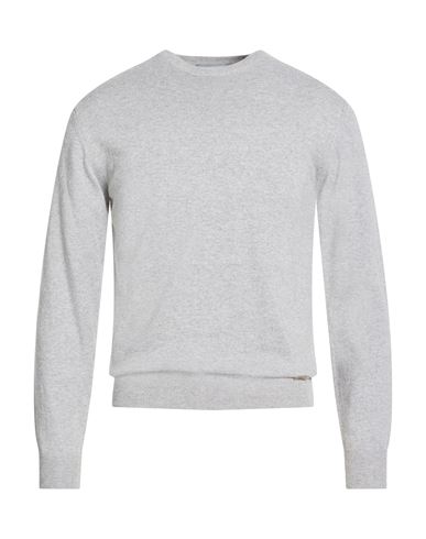 Man Sweater Light grey Size M Cotton