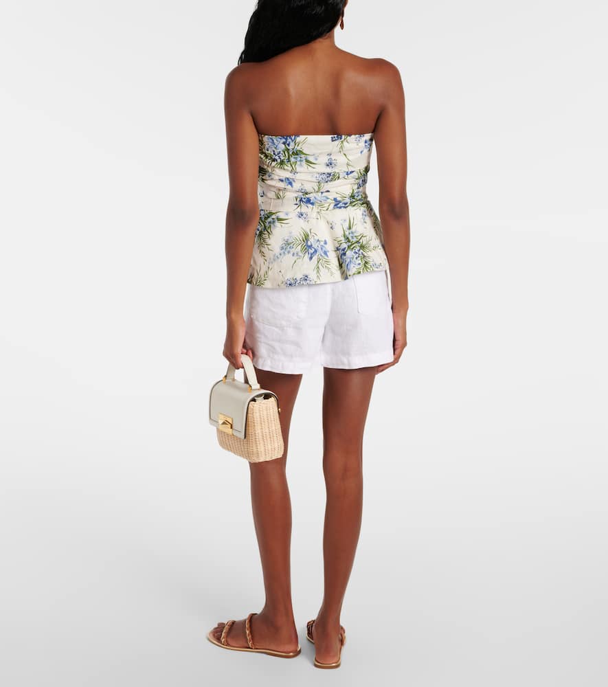 Veronica Beard Strapless belted cotton top