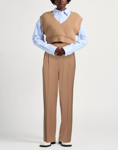 Woman Pants Camel Size 10 Polyester, Virgin Wool, Elastane