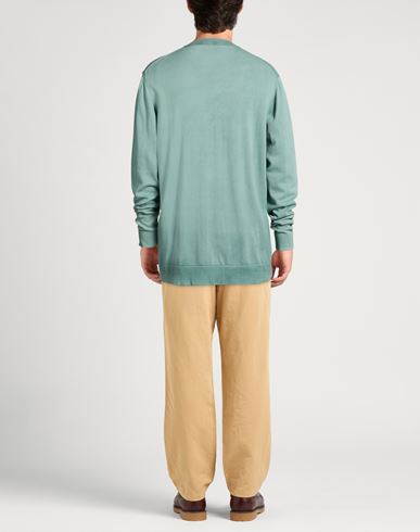 Man Sweater Light green Size 44 Cotton