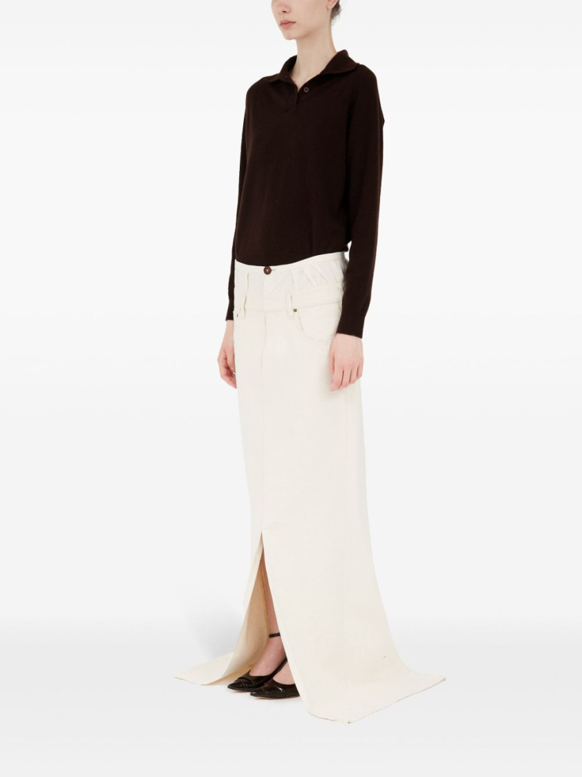 Buttoned Long Skirt