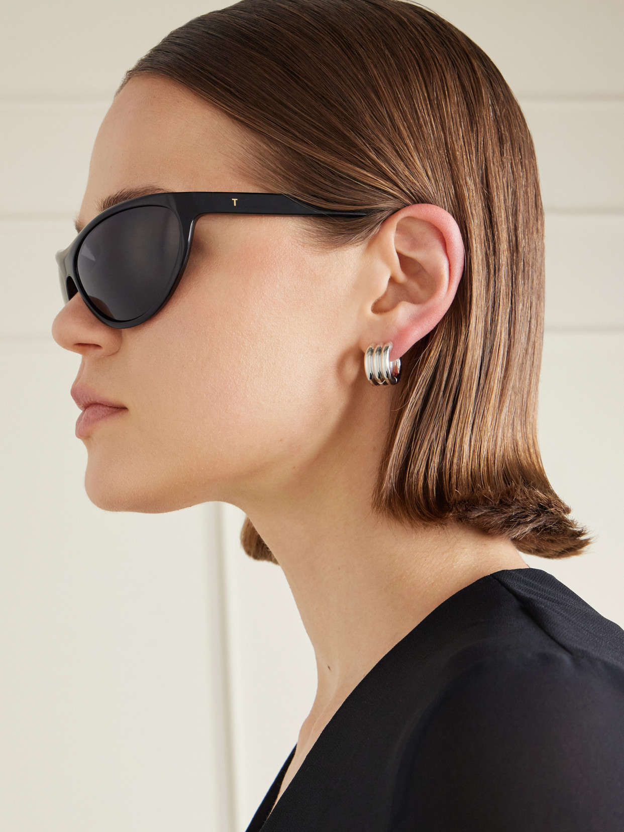 The Lex D-frame Acetate Sunglasses - Black