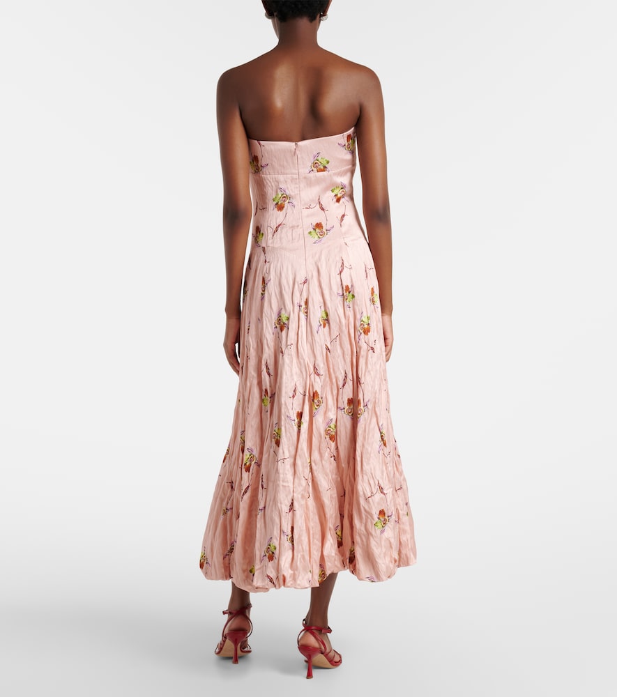 Kaia floral satin bustier dress