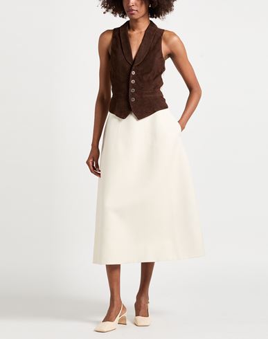 Woman Tailored Vest Dark brown Size 4 Goat skin