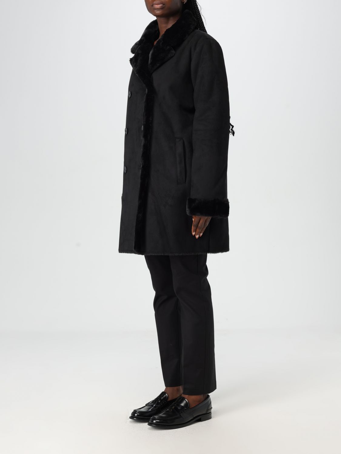 Double-breasted coat - Black