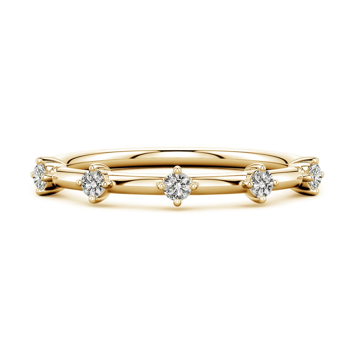 Angara 2 MM Round Diamond Five-Stone Station Ring in 14K Yellow Gold