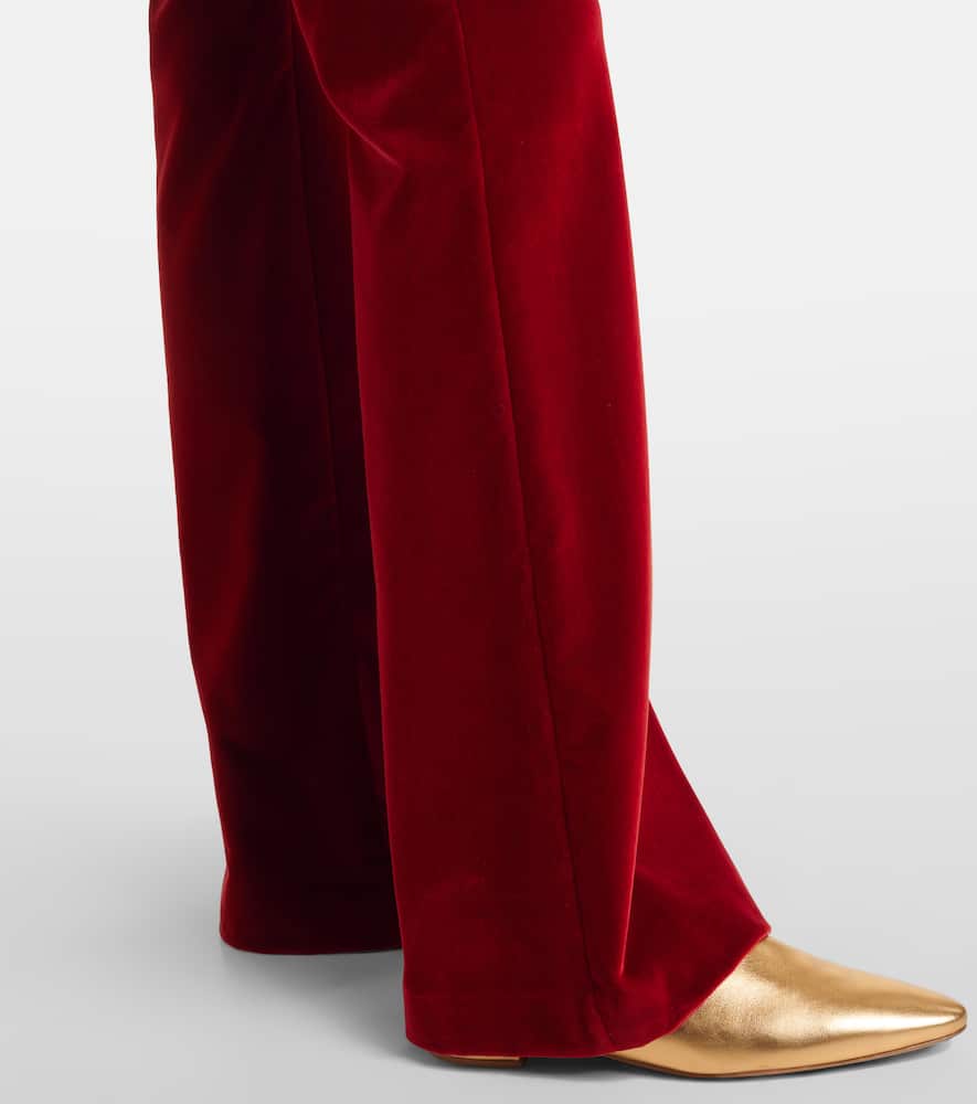 Cotton velvet flared pants