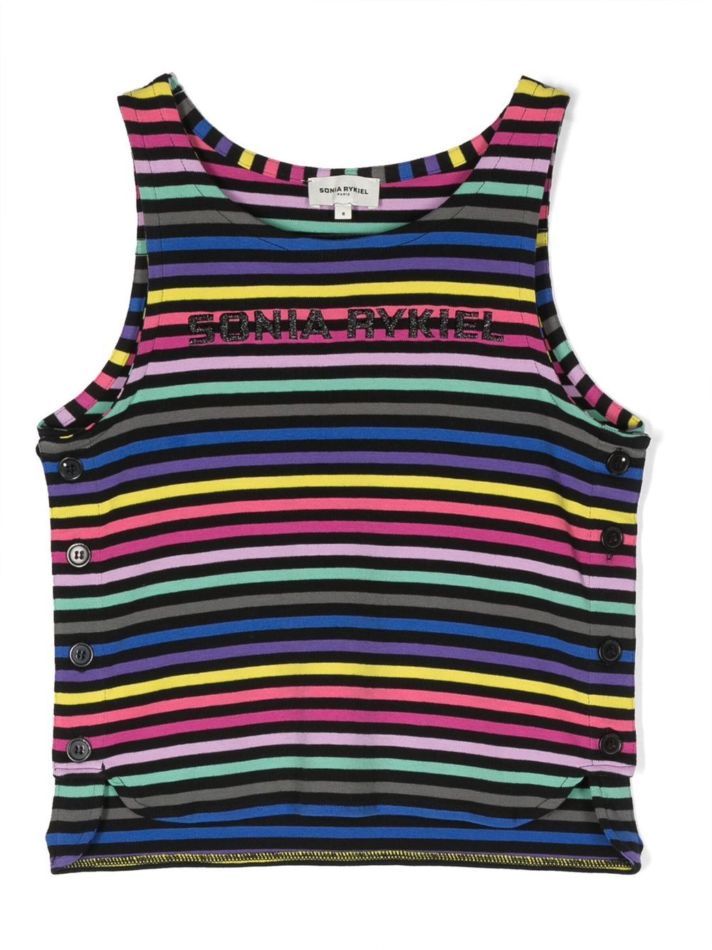 Logo-print striped tank top - Black