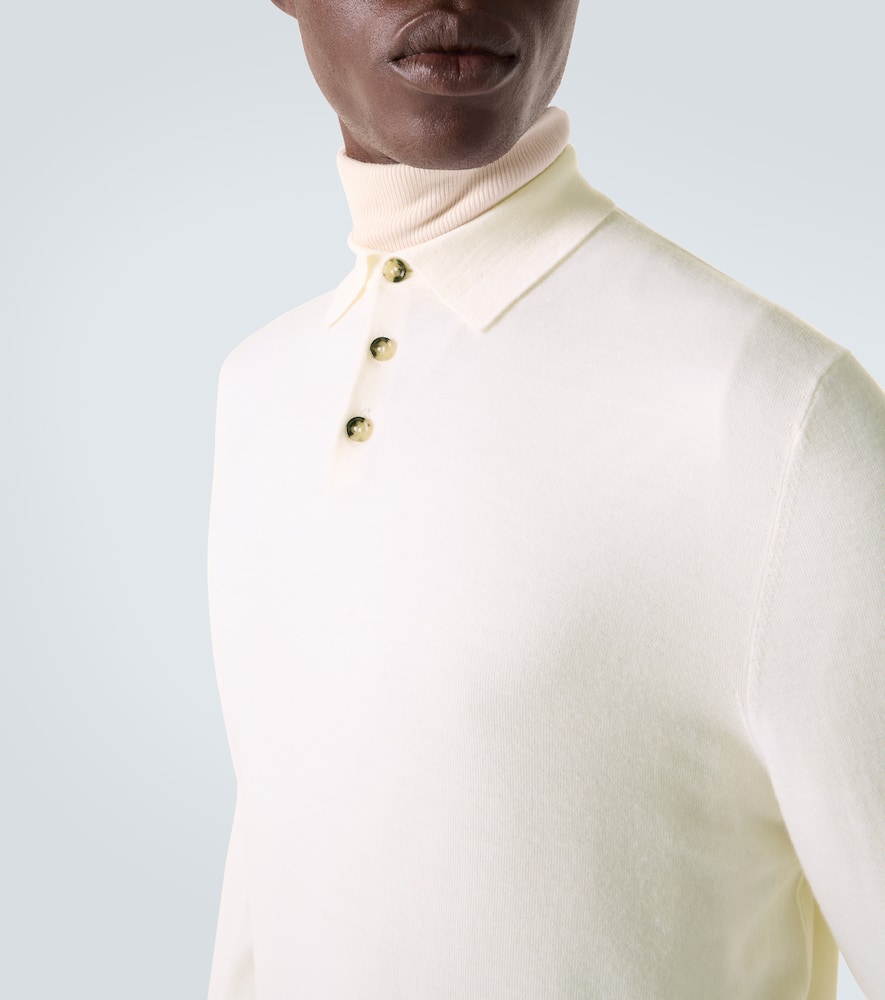 Virgin wool polo sweater