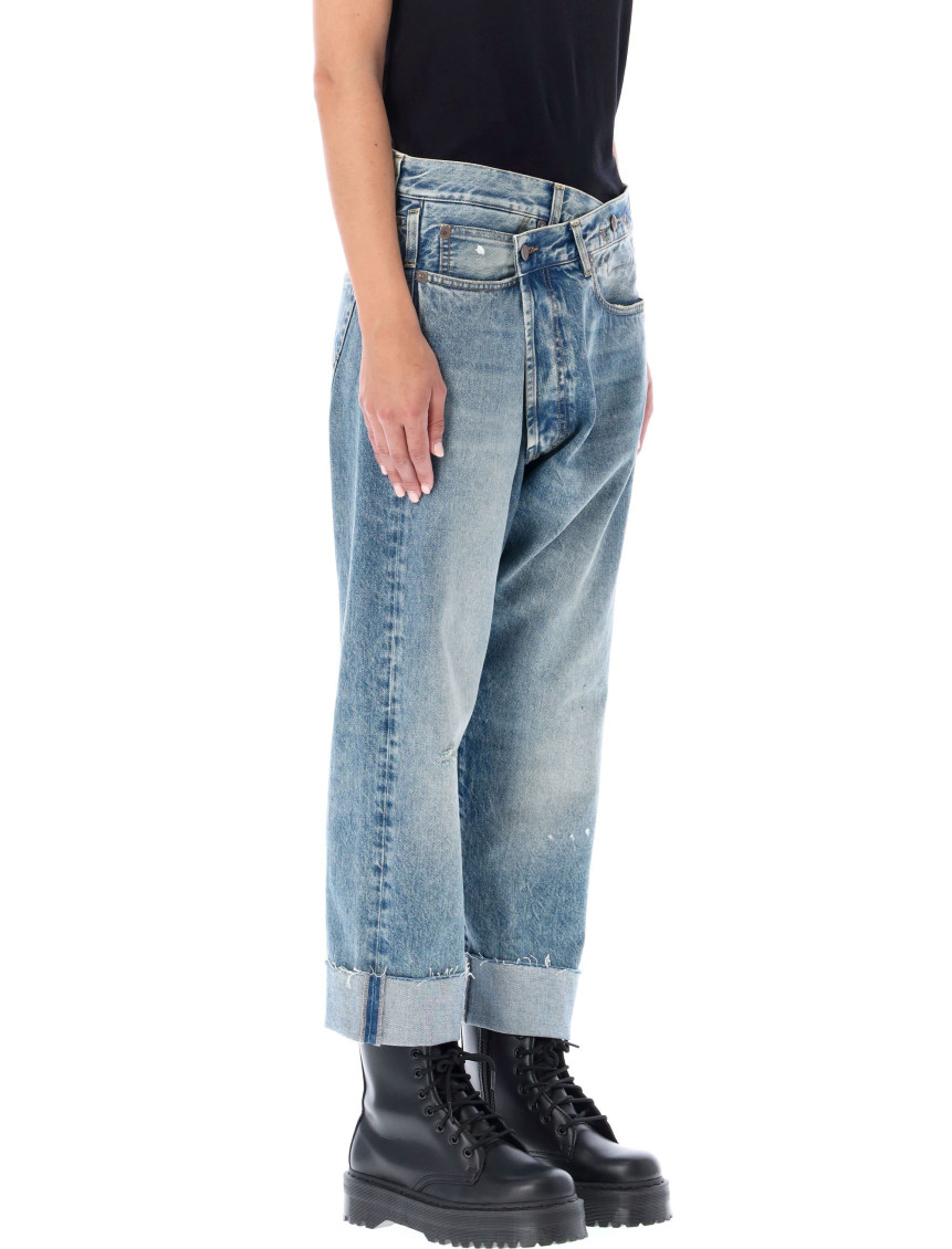 Crossover cropped jeans