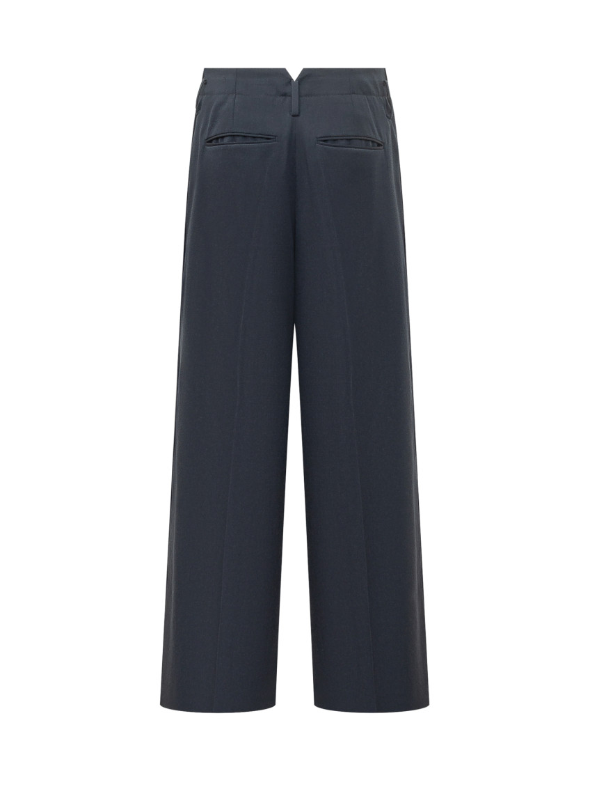 Blue Relaxed Pleated Pants