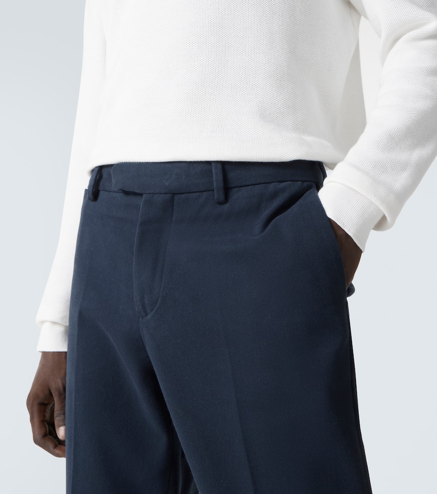 Cotton twill slim pants
