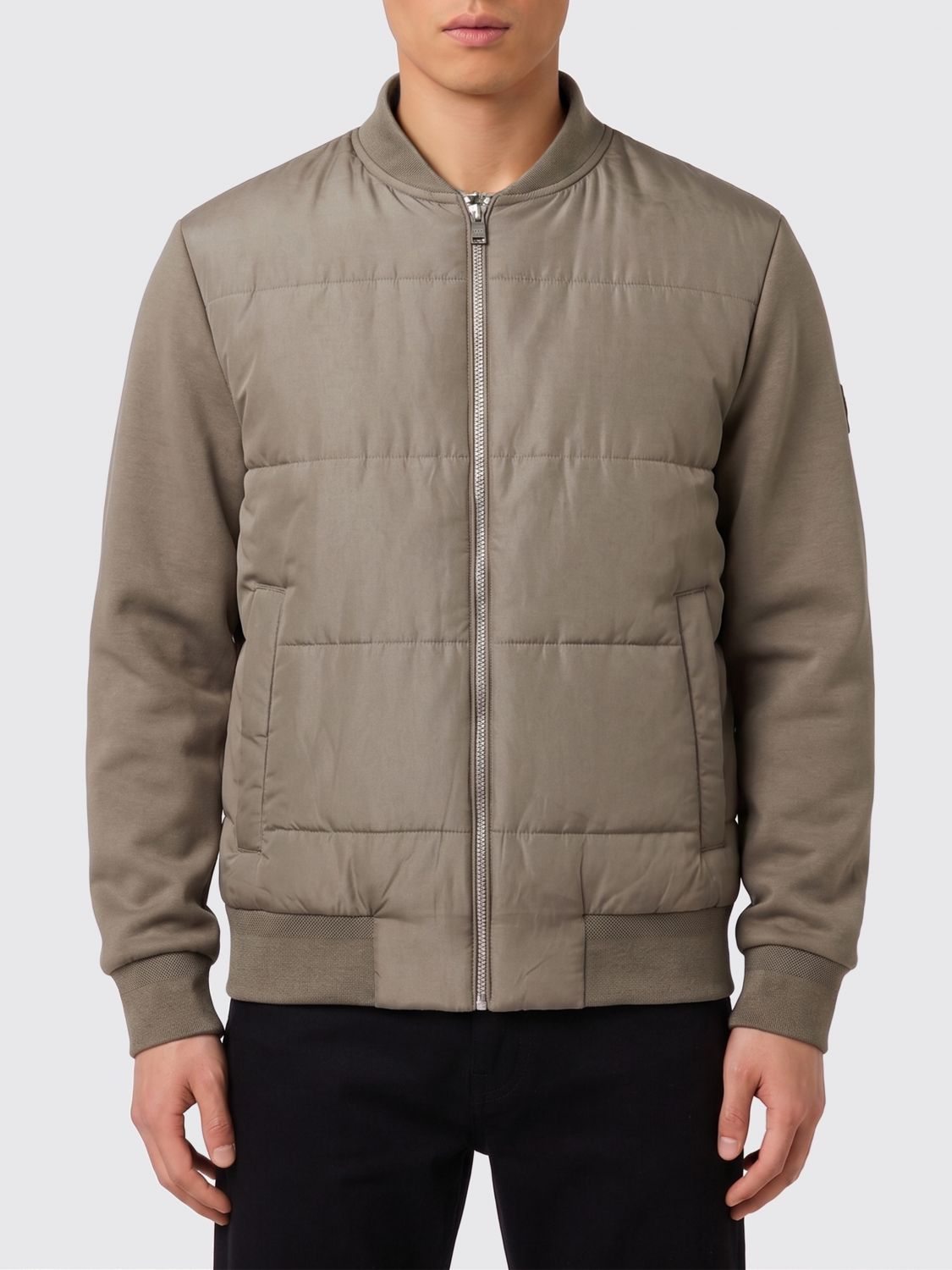 Logo-patch bomber jacket - Blue