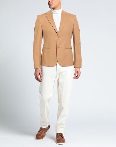 Man Blazer Sand Size 46 Cotton, Elastane