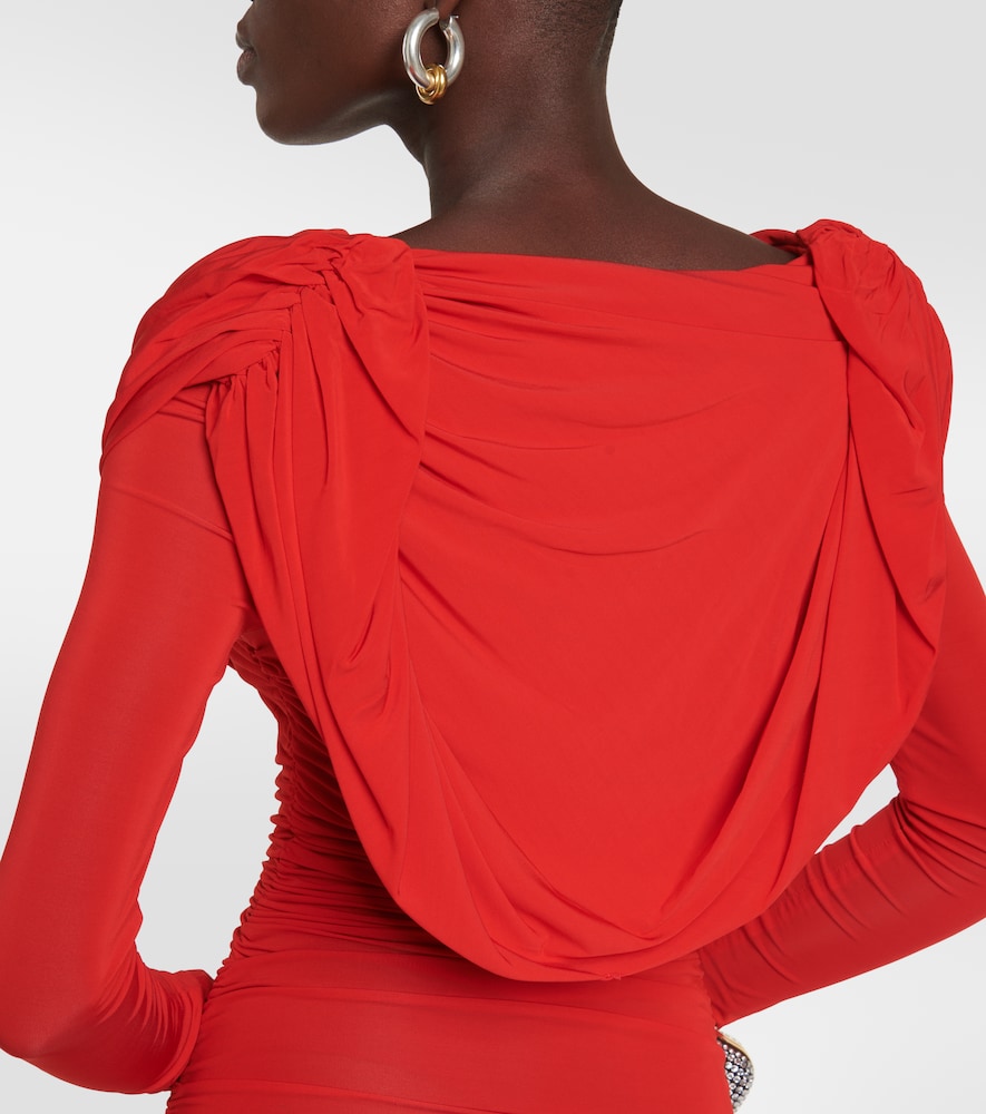 Hooded jersey minidress