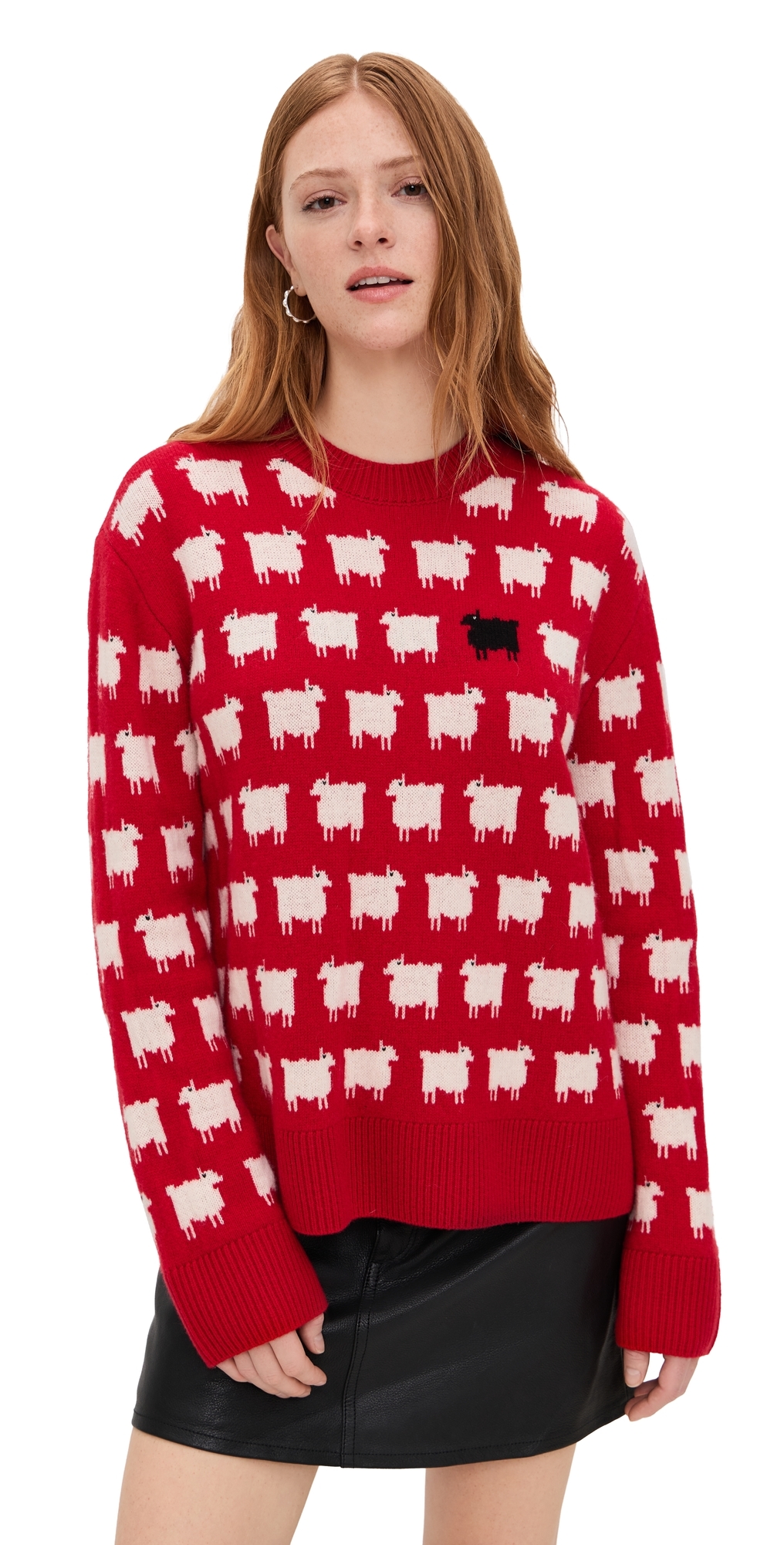 Warm & Wonderful Oversized Wool Sweater Diana Red