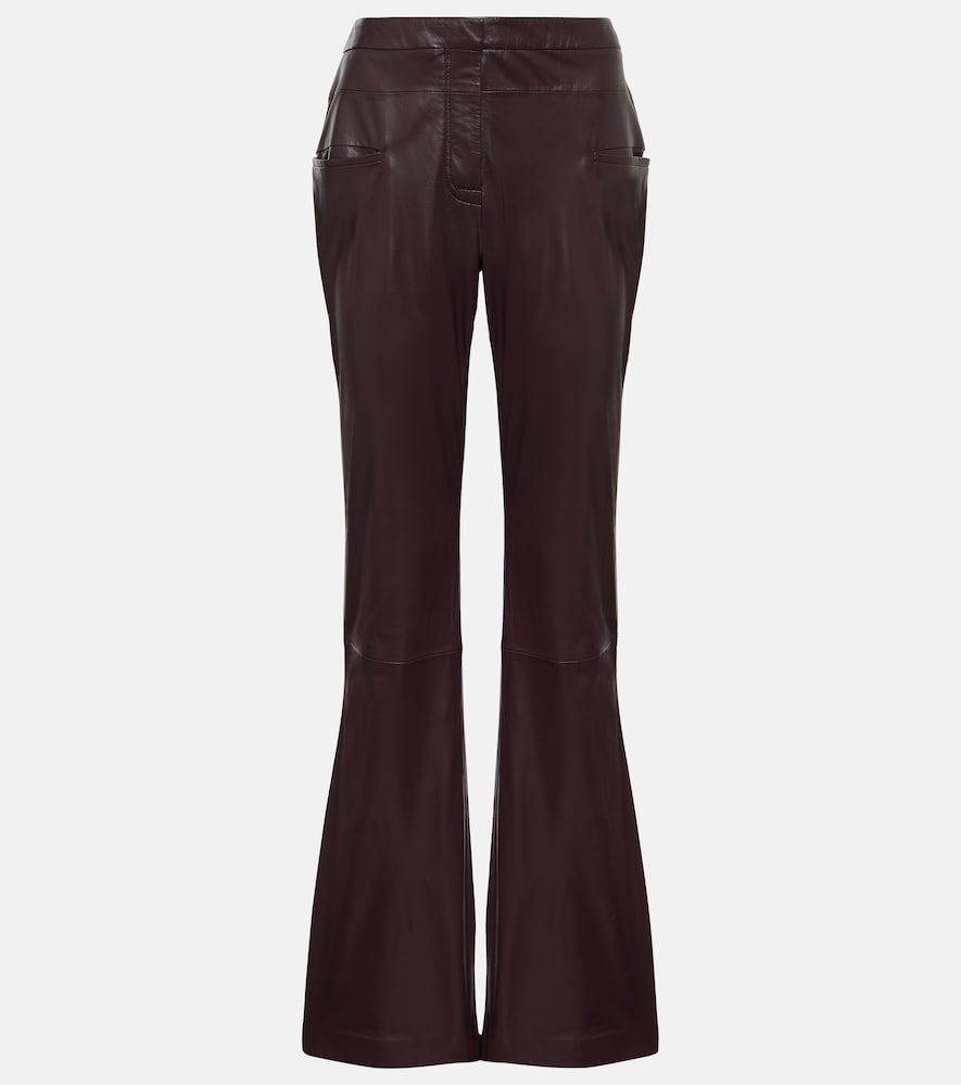 Serge leather bootcut pants