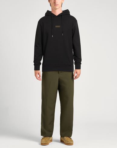 Man Sweatshirt Black Size M Cotton, Elastane