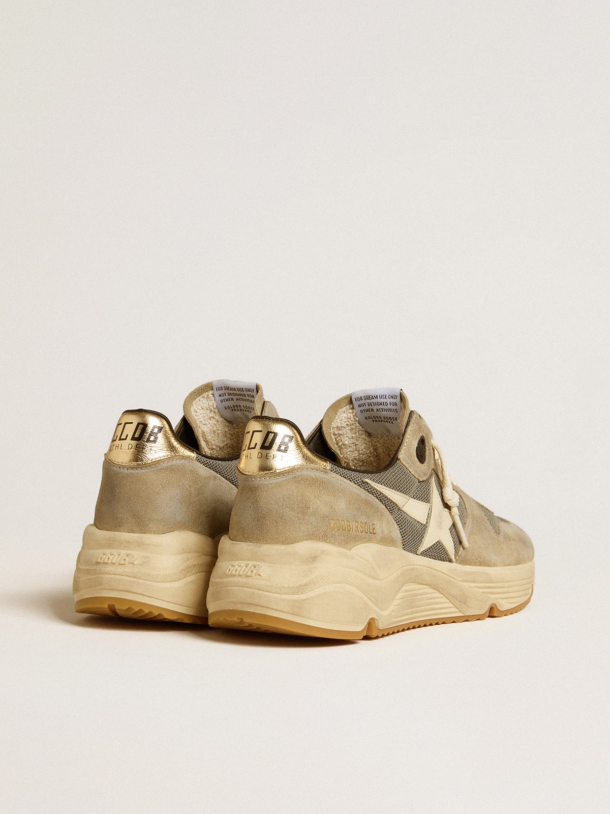 Golden Goose - Running Sole In Gray Suede With White Star And White Heel Tab, Man