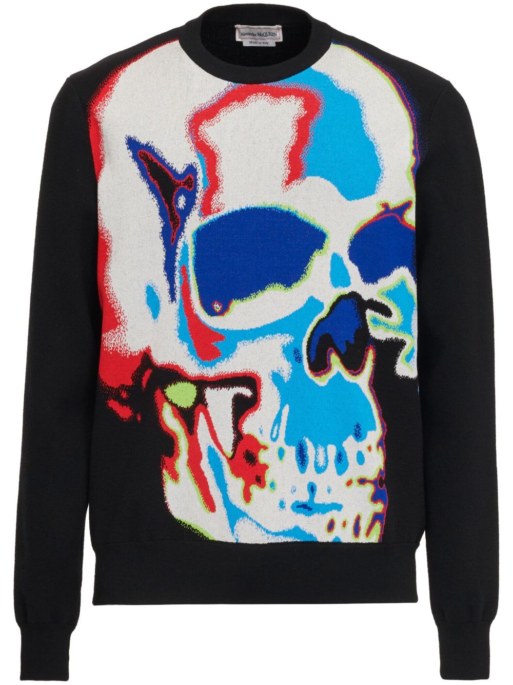 Skull Graffiti intarsia-knit sweater - Black
