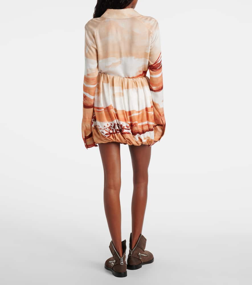 Printed draped miniskirt
