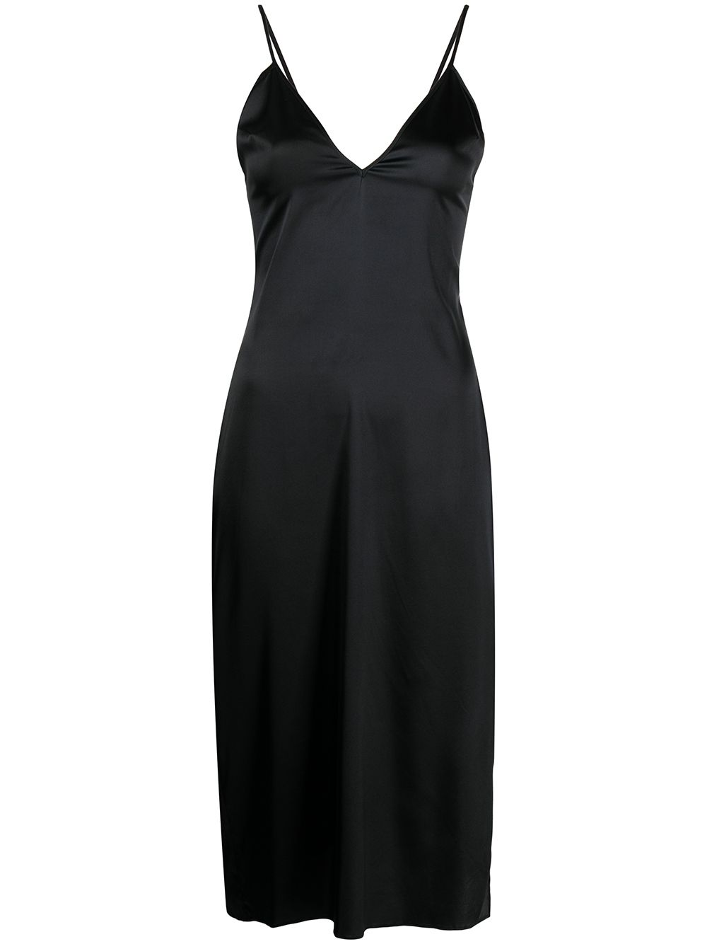 Luxe lace-back slip dress - Black