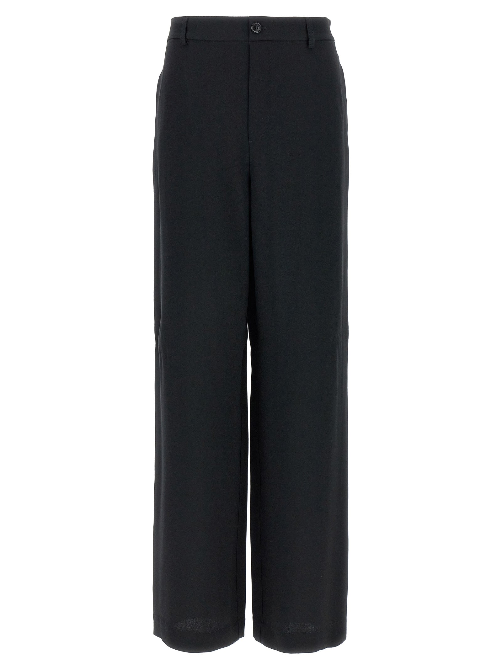 Acetate Blend Trousers — Black